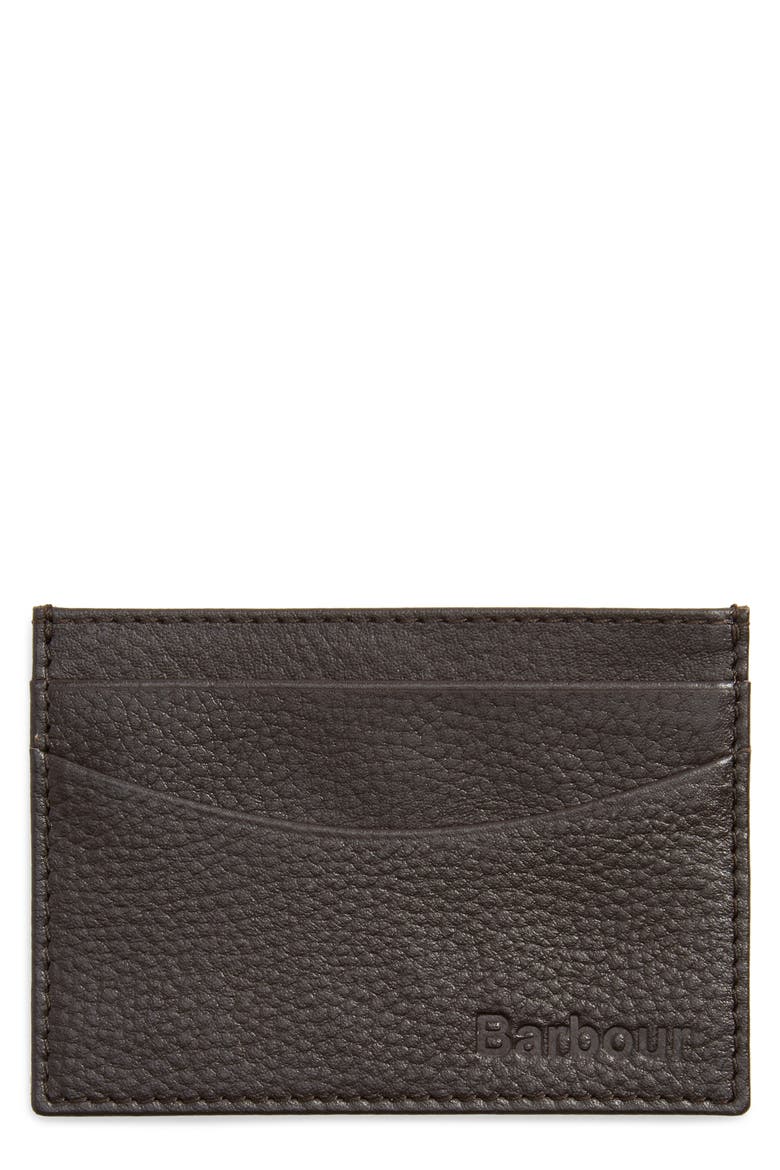 Amble Leather RFID Card Case, Main, color, DK BROWN