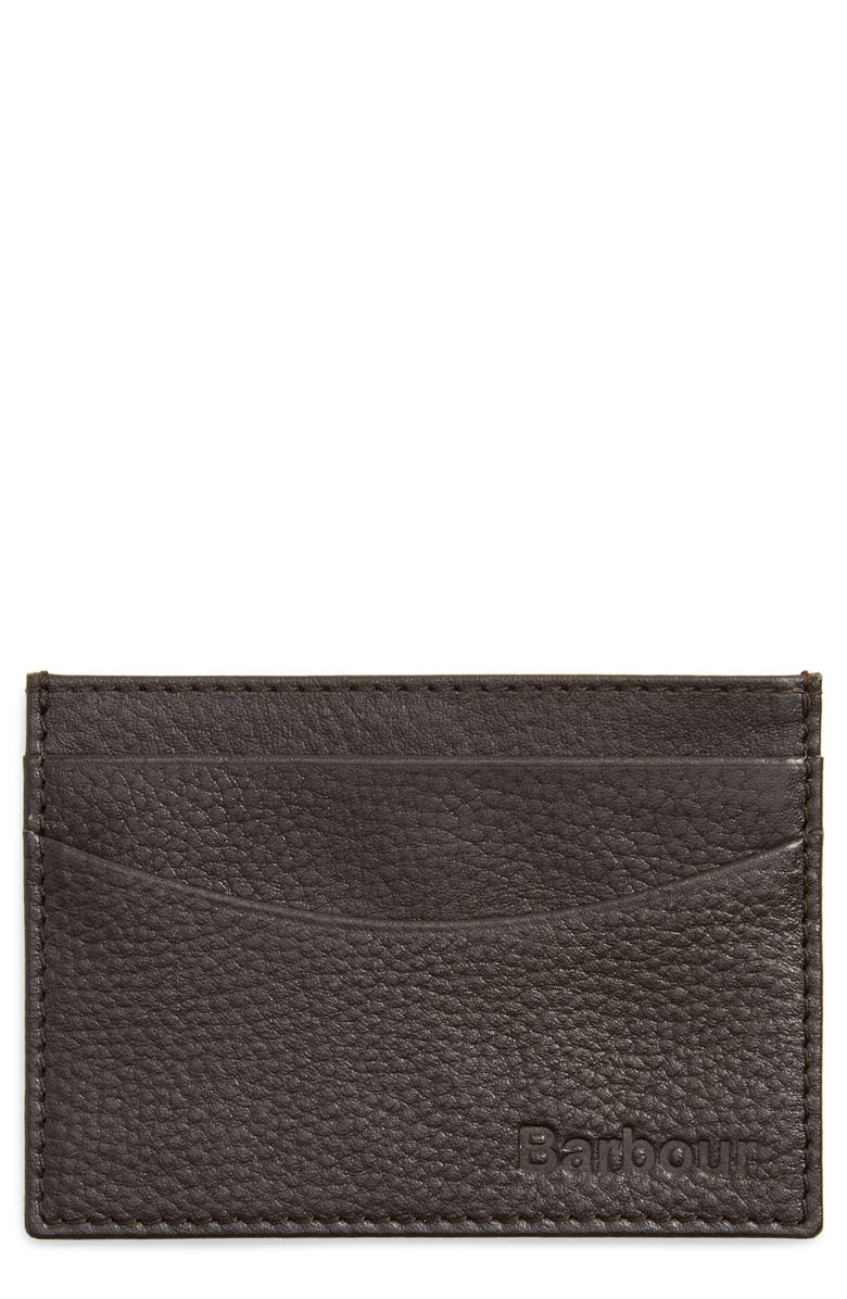 Barbour Amble Leather RFID Card Case, Main, color, 