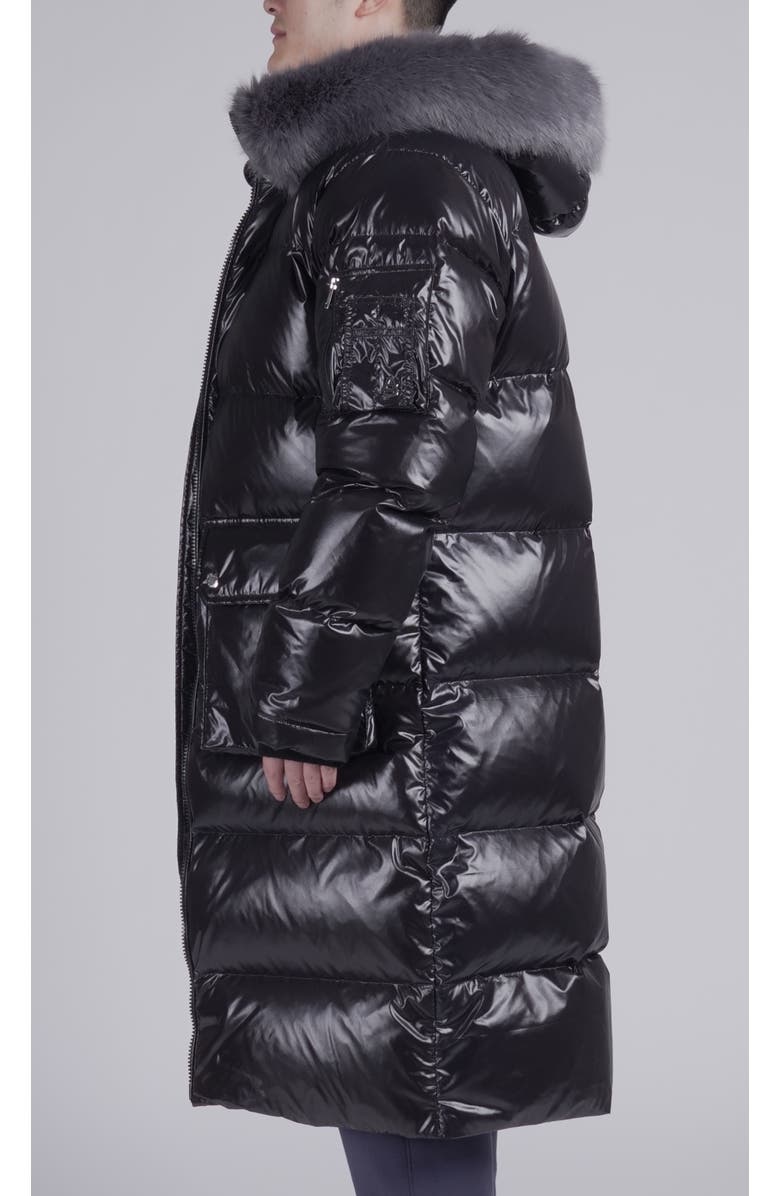 AlphaStyle Audet Mens Long Hooded Down Parka, Alternate, color, Black
