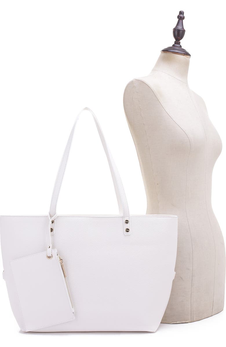 Mali + Lili Estie Vegan Leather Tote, Alternate, color, White