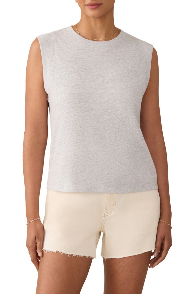 Sunwashed Slub Muscle Tank, Main, color, LIGHT GREY HEATHER