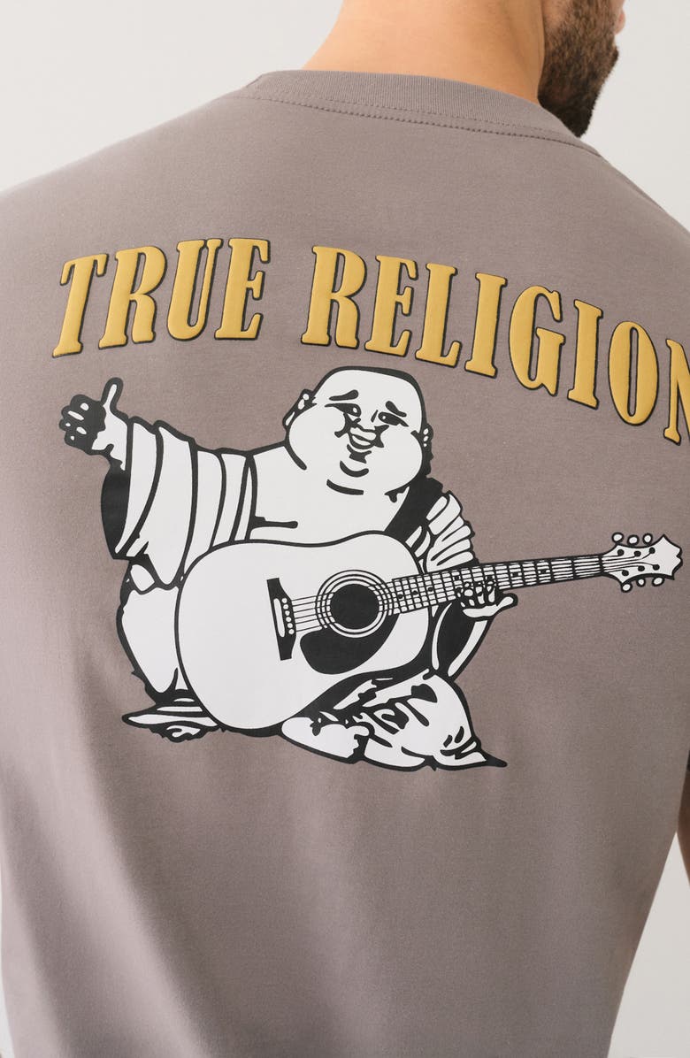 True Religion Horseshoe Buddha Graphic T-Shirt, Alternate, color, Charcoal
