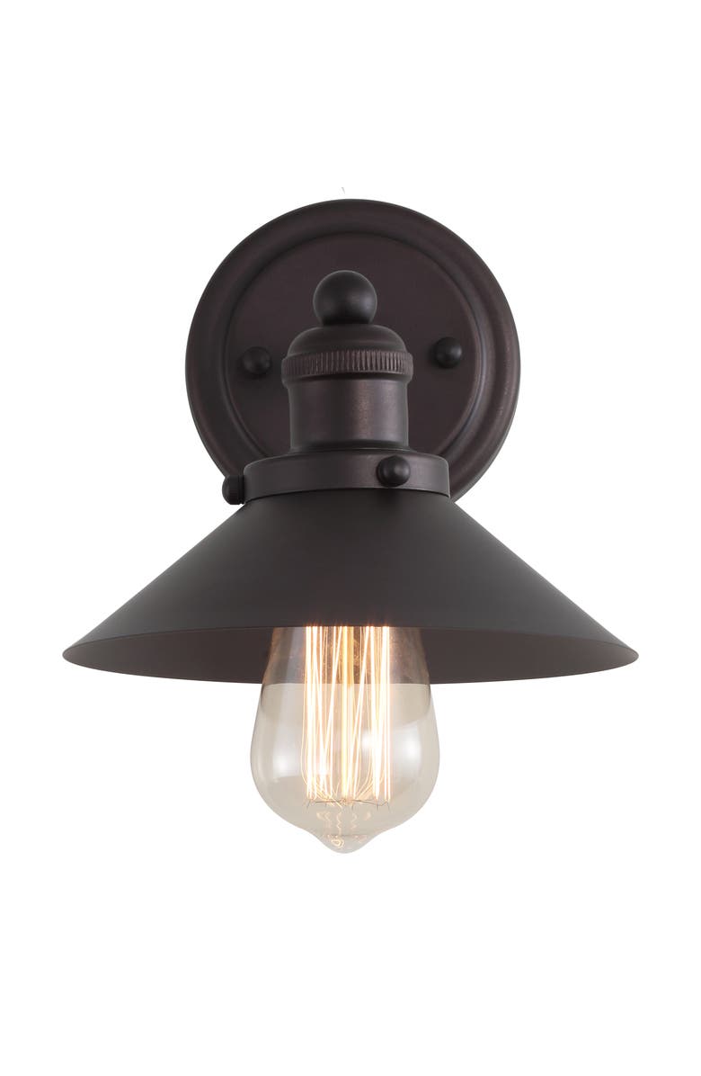 JONATHAN Y July 1-light Metal Shade Sconce, Main, color, Bronze/Black
