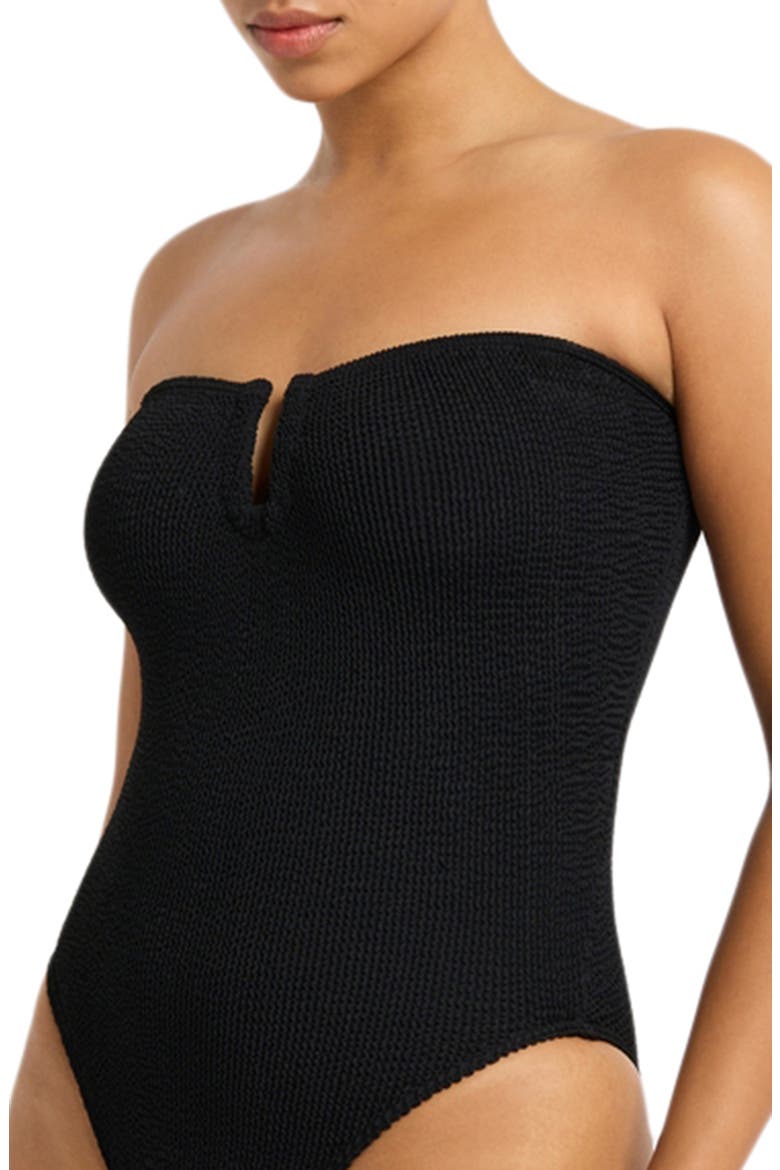 Blake Strapless U-Bar One-Piece Swimsuit, Alternate, color, BLACK ECO
