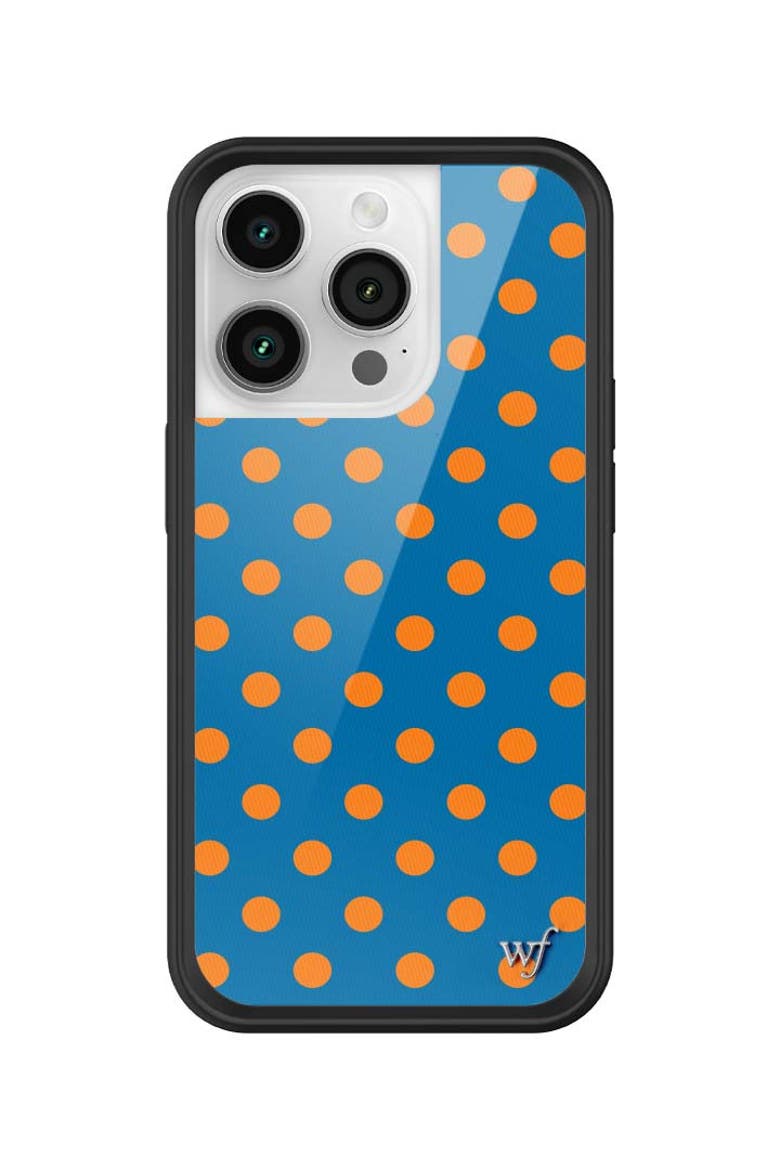 Polka Dot | Blue and Orange iPhone Case, Alternate, color, Blue