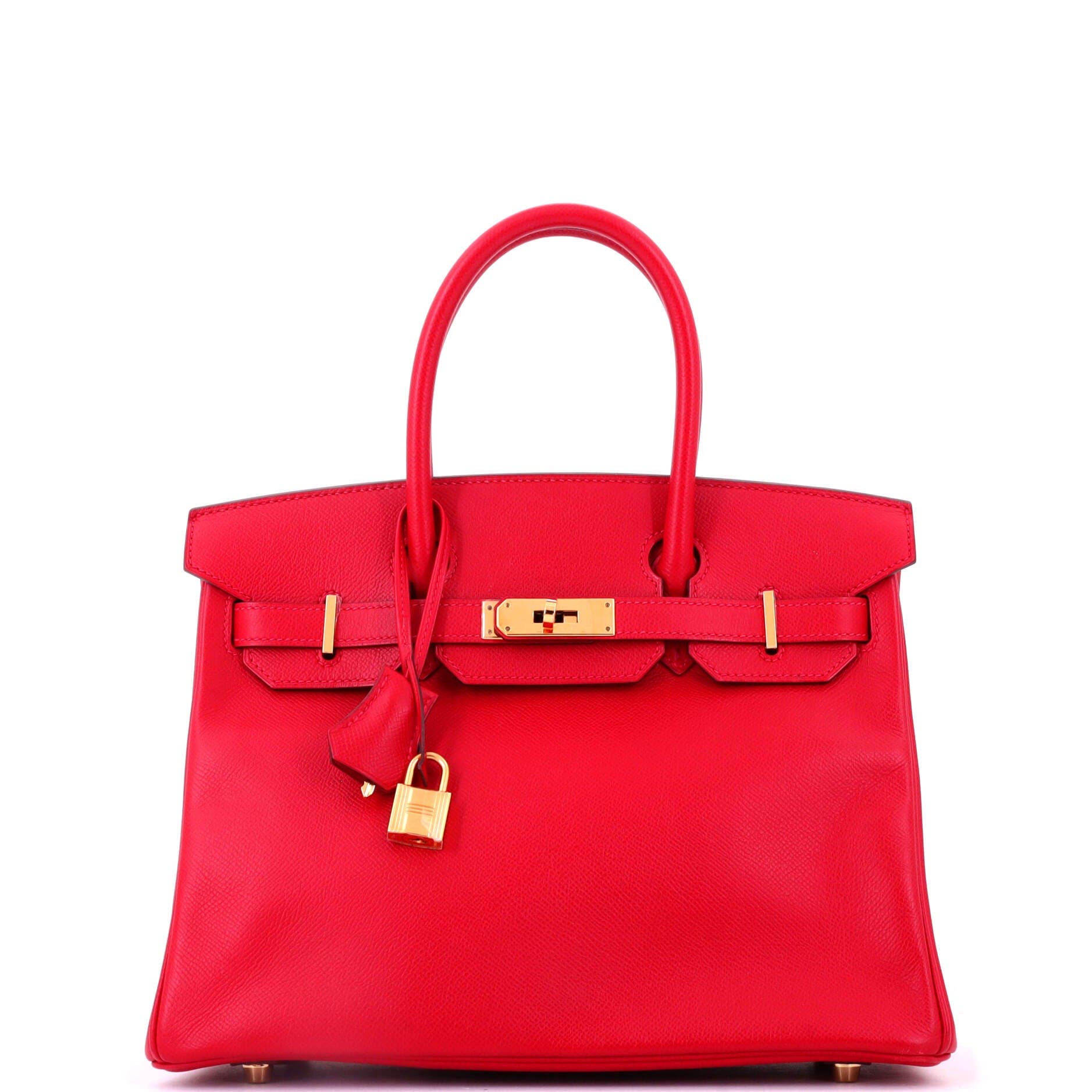 Birkin Handbag Red Epsom with Gold Hardware 30, Main, color, Red