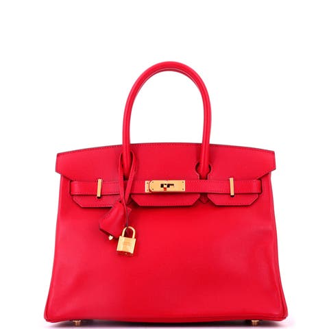 Birkin Handbag Red Epsom with Gold Hardware 30