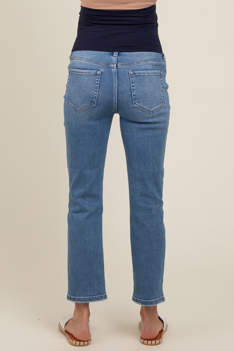 Slim Straight Maternity Ankle Crop Jeans, Alternate, color, Blue