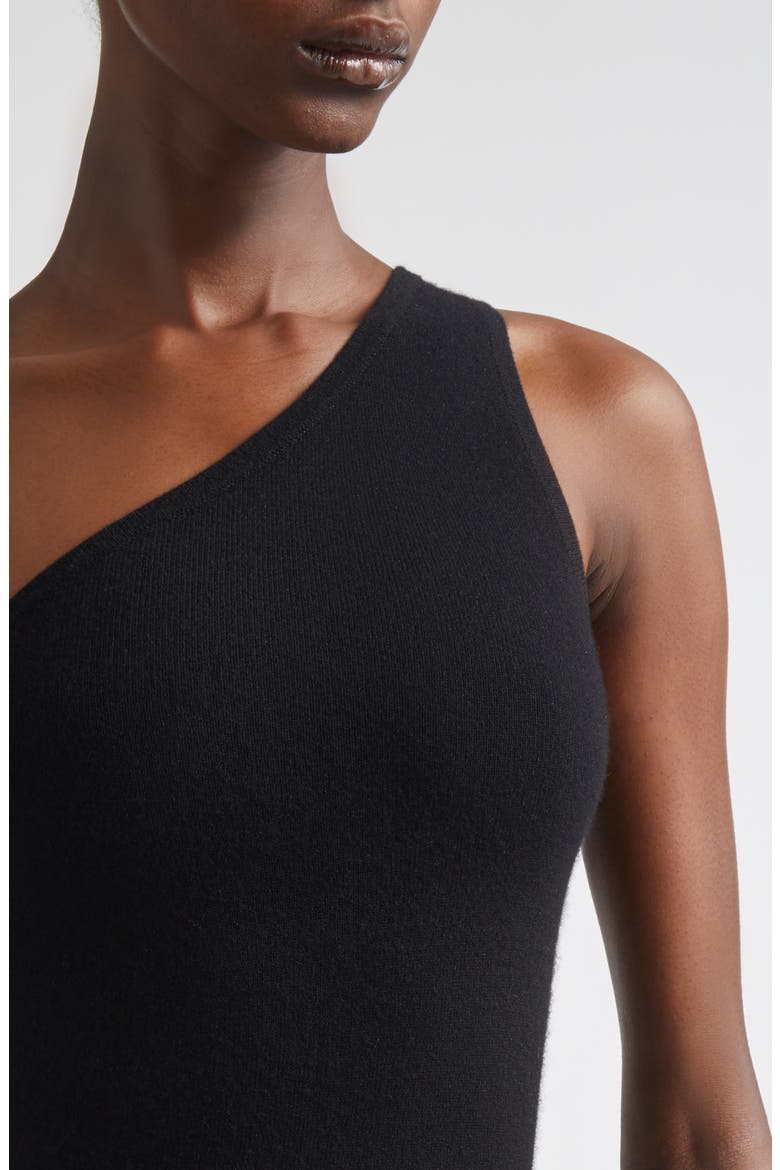 One-Shoulder Cashmere Blend Bodysuit, Alternate, color, BLACK 001
