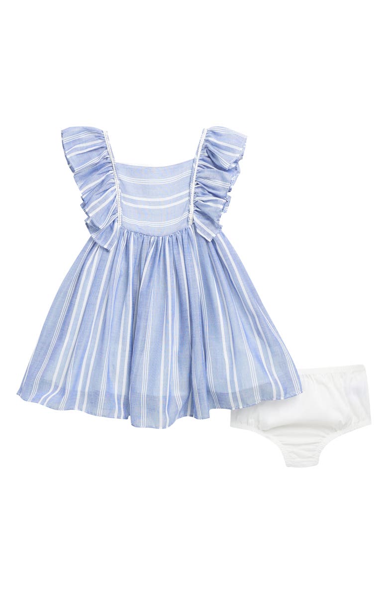 Pippa & Julie Kids' Terrie Stripe Chambray Dress, Main, color, Blue