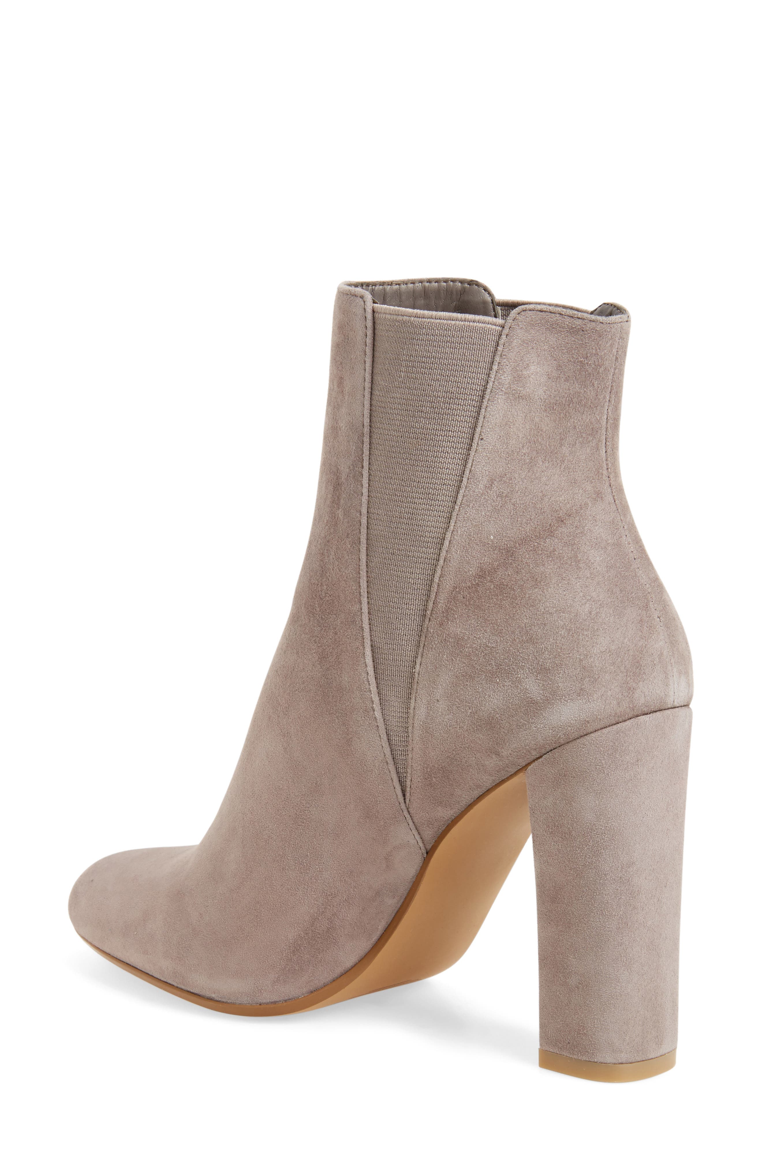 Effect Block Heel Bootie, Alternate, color, GREY SUEDE