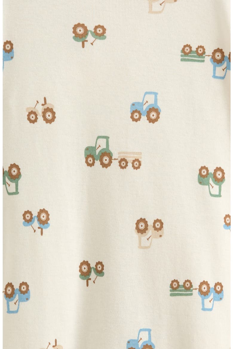 Long Sleeve Henley Romper, Alternate, color, IVORY EGRET TRACTORS