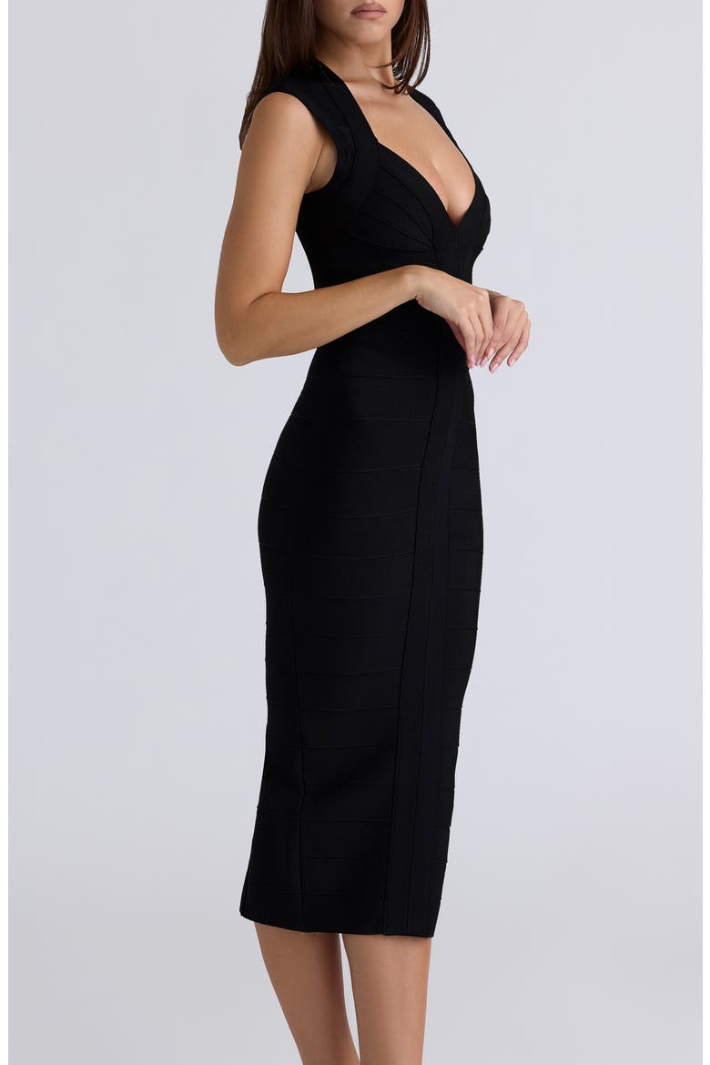 The Icon Bandage Midi Dress, Alternate, color, BLACK