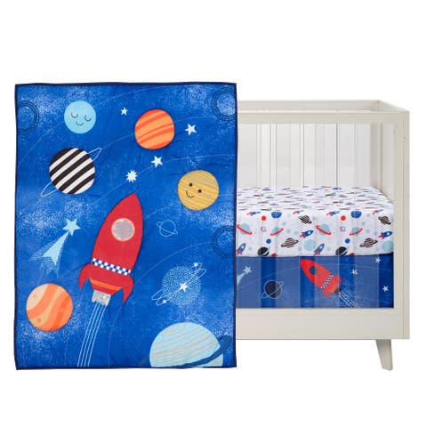 Space Galaxy 3-Pc Infant Nursery Baby Crib Bedding Set
