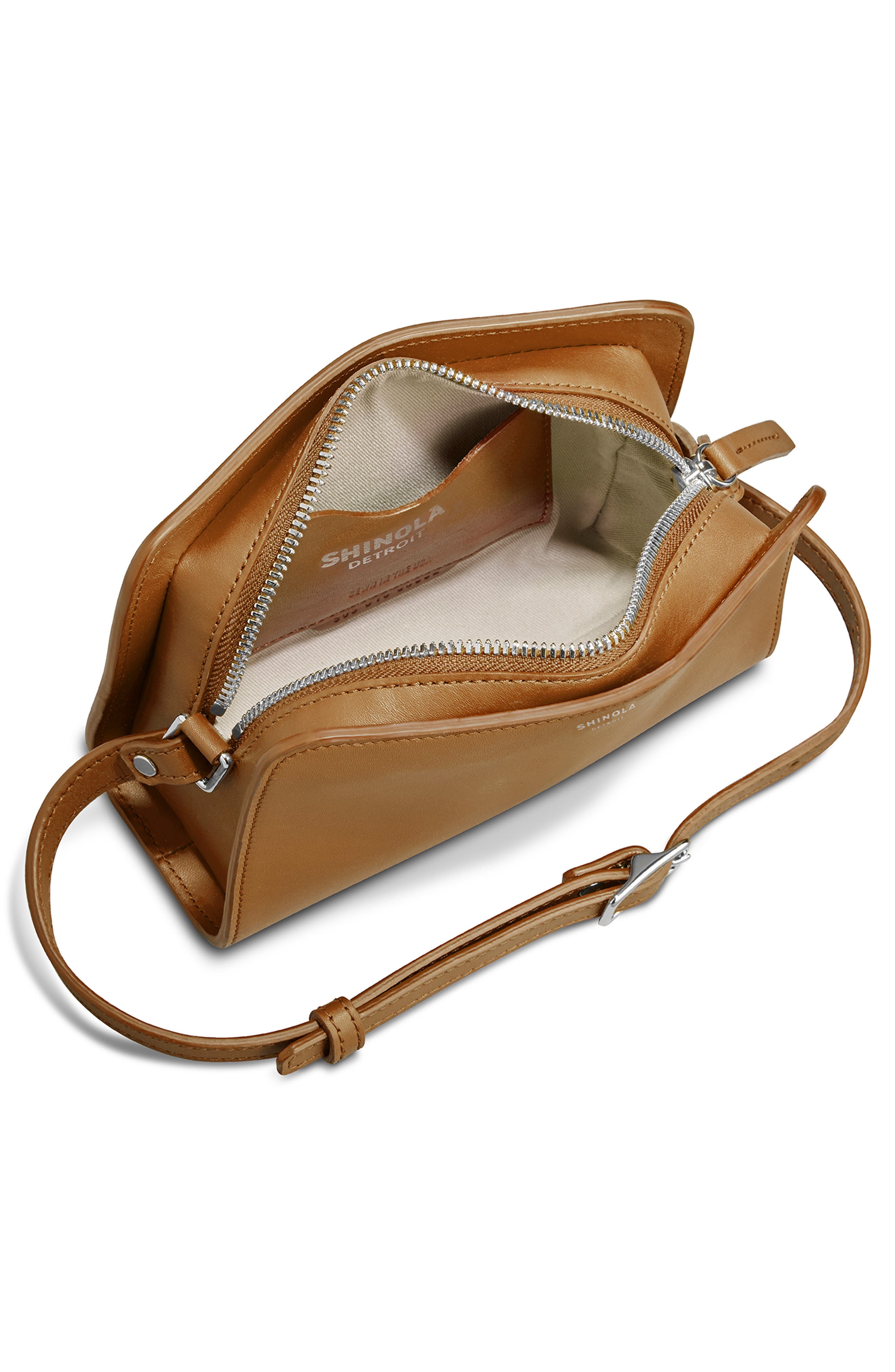 Mini Leather Crossbody Bag, Alternate, color, COGNAC