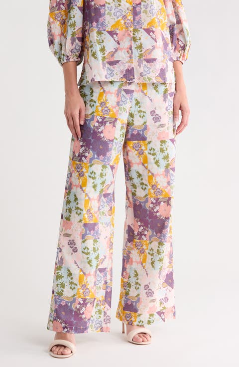 Aemie Patchwork Wide Leg Pants