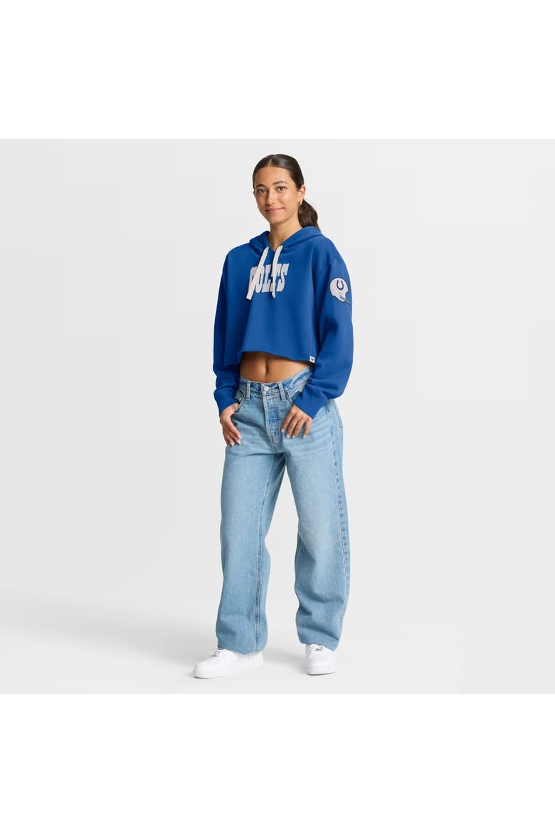 Women's Fanatics Royal Indianapolis Colts Oversized Hometown Heritage Cropped Hoodie, Alternate, color, Royal