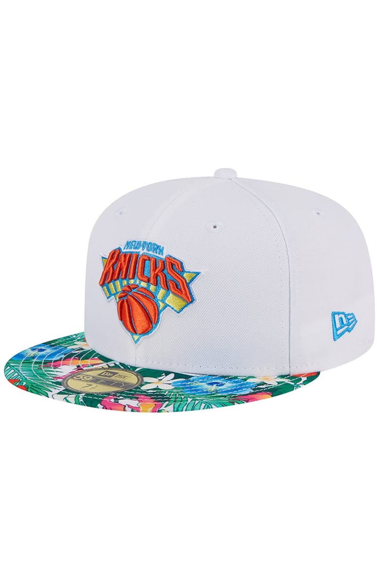 New Era Men's New Era White New York Knicks 59FIFTY Fitted Hat, Main, color, 