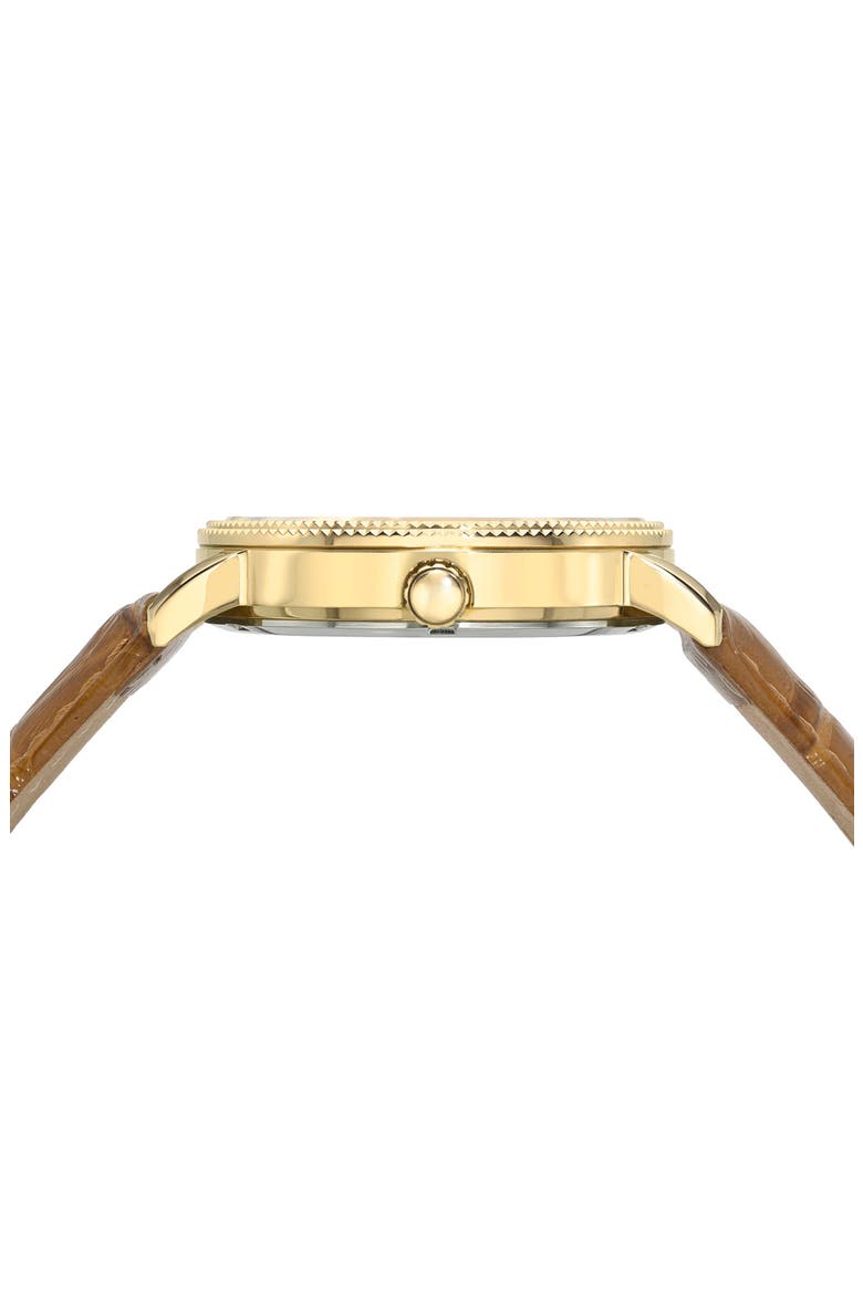 Veritas 2 Croc Embossed Leather Strap Watch, 40mm, Alternate, color, GOLD