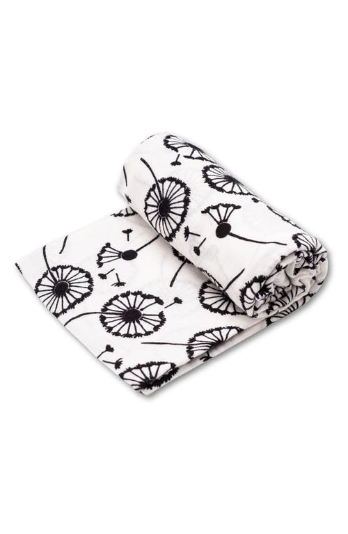 Etta Loves Xl Dandelion Sensory Organic Cotton Muslin Blanket In Black And White