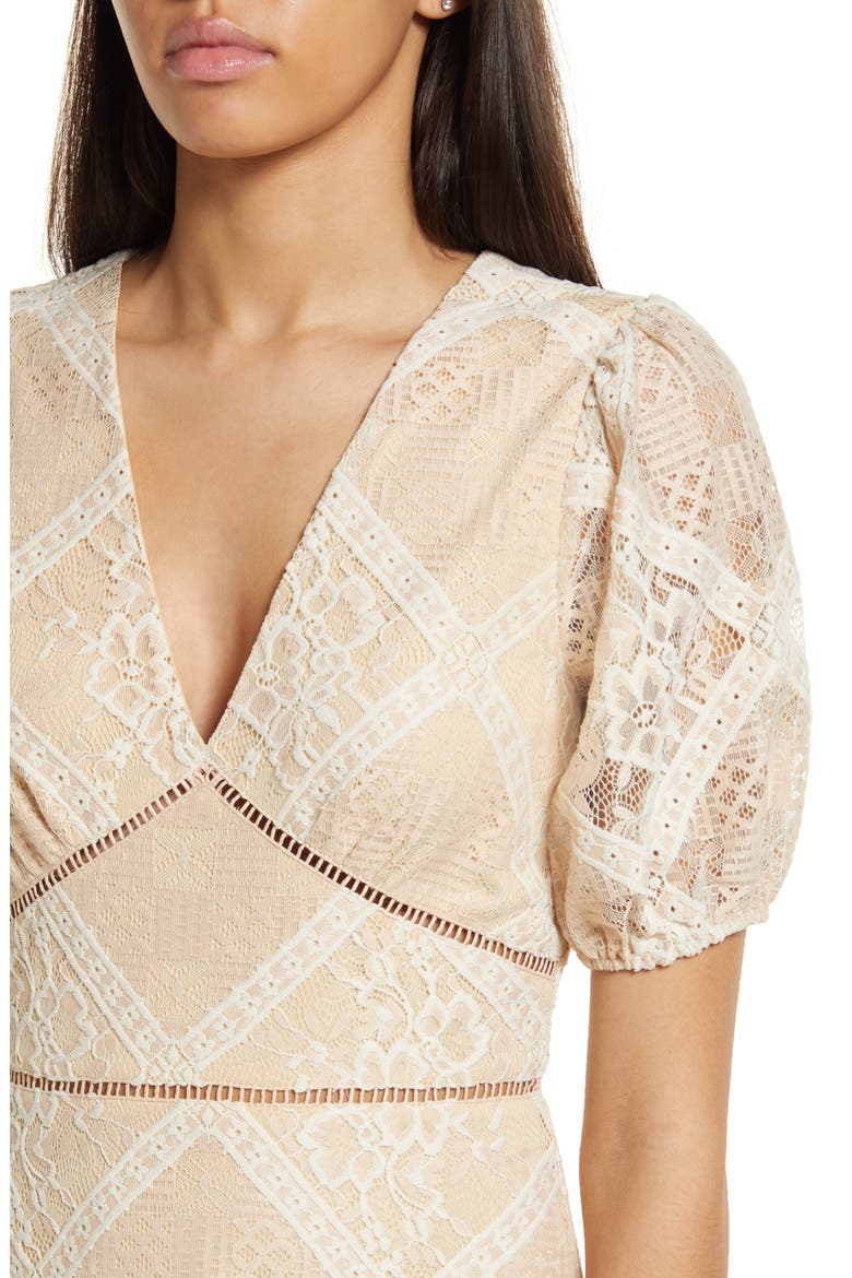 Short Sleeve Knit Lace Dress, Alternate, color, DIAMOND SAND
