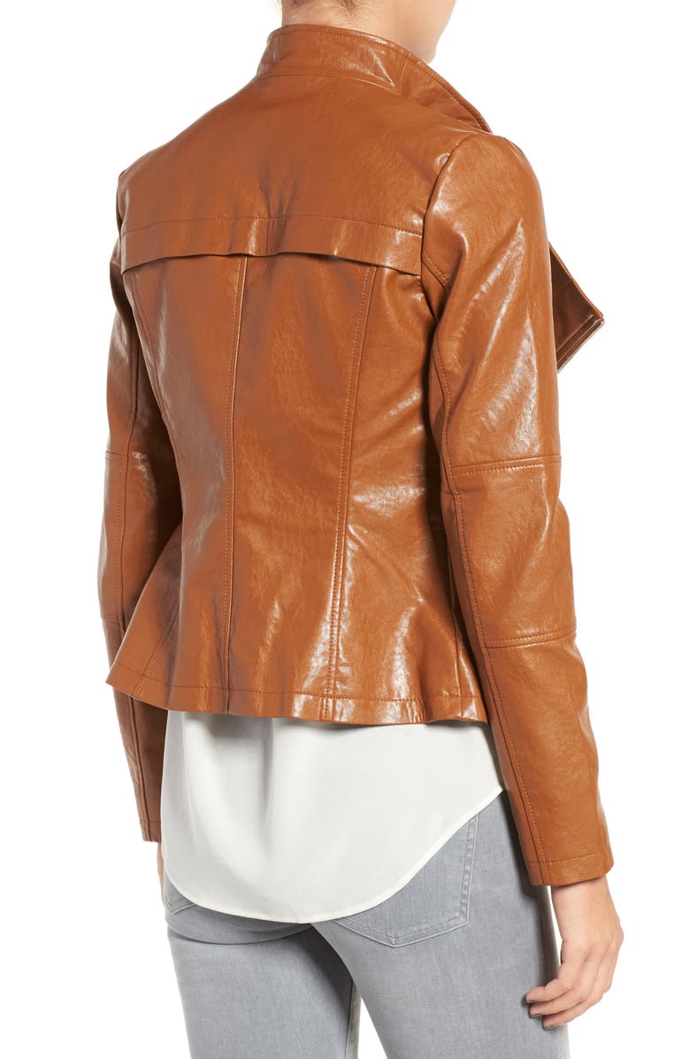 GUESS Asymmetrical Faux Leather Jacket, Alternate, color, 