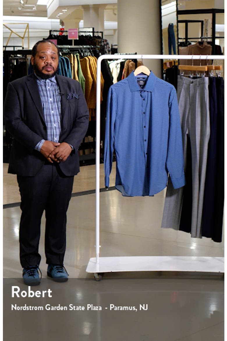 Line Geo Print Stretch Performance Dress Shirt video