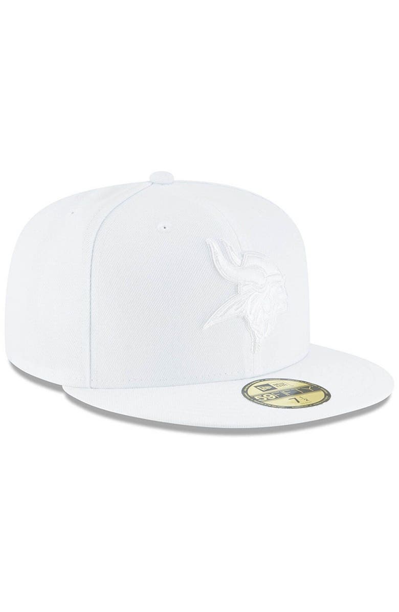New Era Men's New Era Minnesota Vikings White on White 59FIFTY Fitted Hat, Alternate, color,