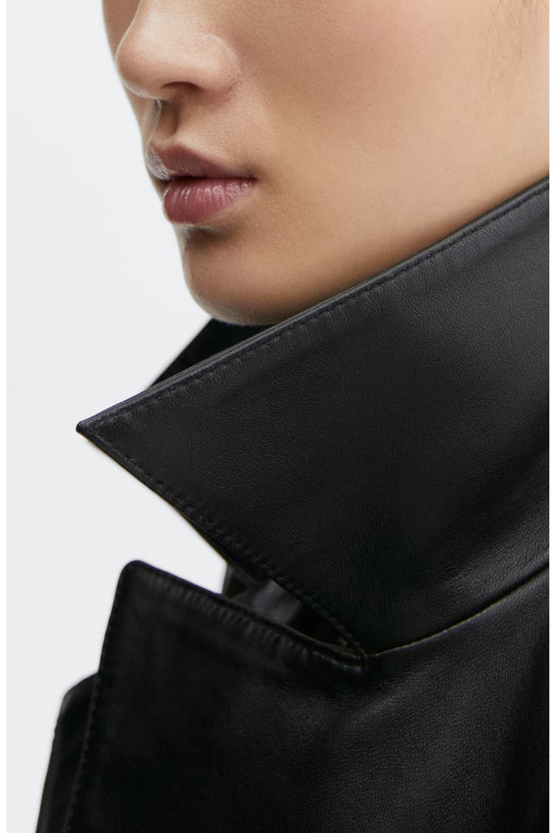 Leather Moto Jacket, Alternate, color, BLACK