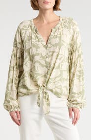 Sanctuary Tie Front Button-Up Shirt