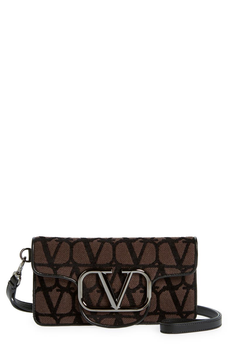 Valentino Garavani VLOGO Toile Phone Card Case on Strap, Main, color,