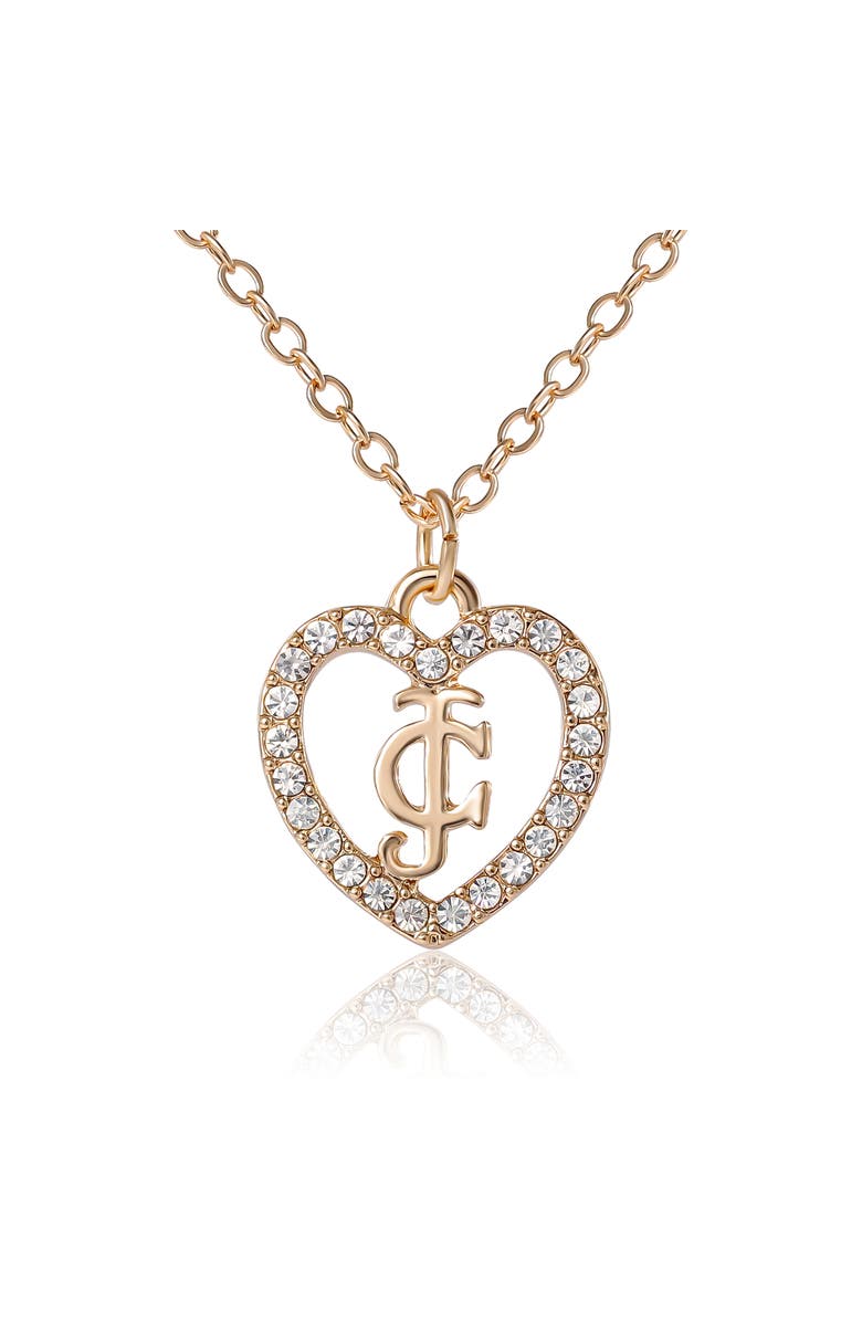 Juicy Couture Gold-Tone Pavé Heart Necklace & Stud Earrings Set, Alternate, color, 