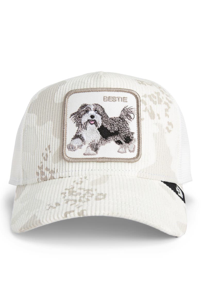 Goorin Bros. Bestie Camo Embroidered Patch Trucker Hat, Alternate, color,