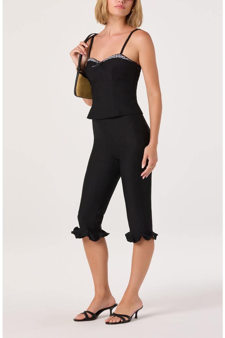 Amalie Ruffle Capris, Alternate, color, BLACK