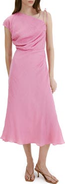 MANGO Asymmetric Ruched Maxi Dress