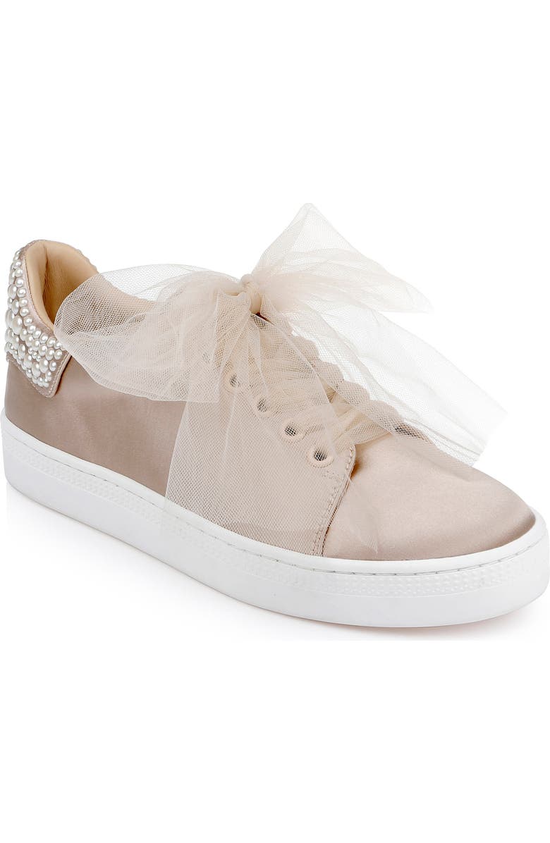 Badgley Mischka Collection Gem Platform Sneaker, Main, color, Soft Beige