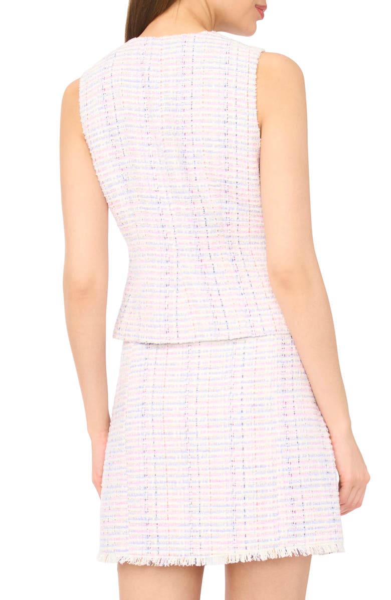 CeCe Tweed Cutaway Vest, Alternate, color, New Ivory