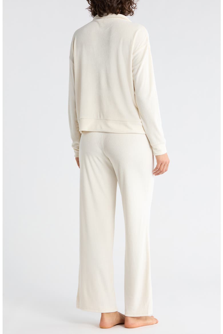 Ribbed Velour Long Pajamas, Alternate, color, DRY PAMPAS
