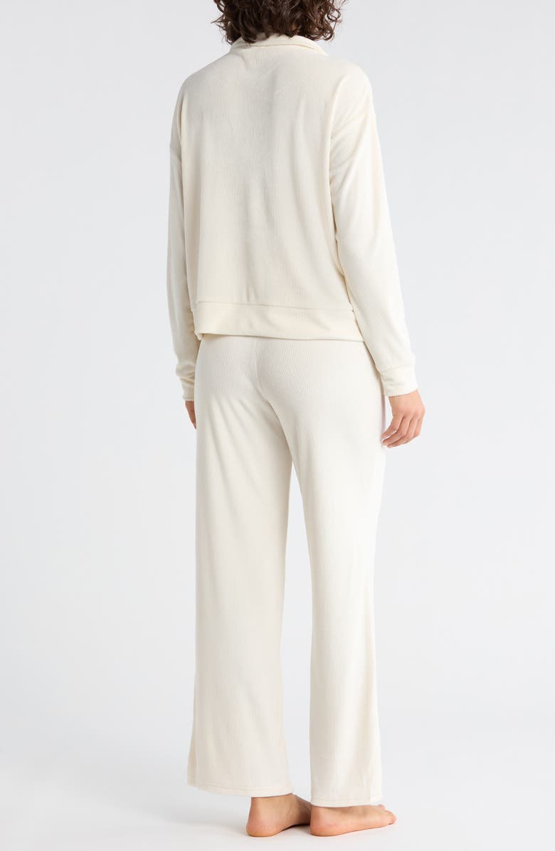 Danskin Ribbed Velour Long Pajamas, Alternate, color, Dry Pampas