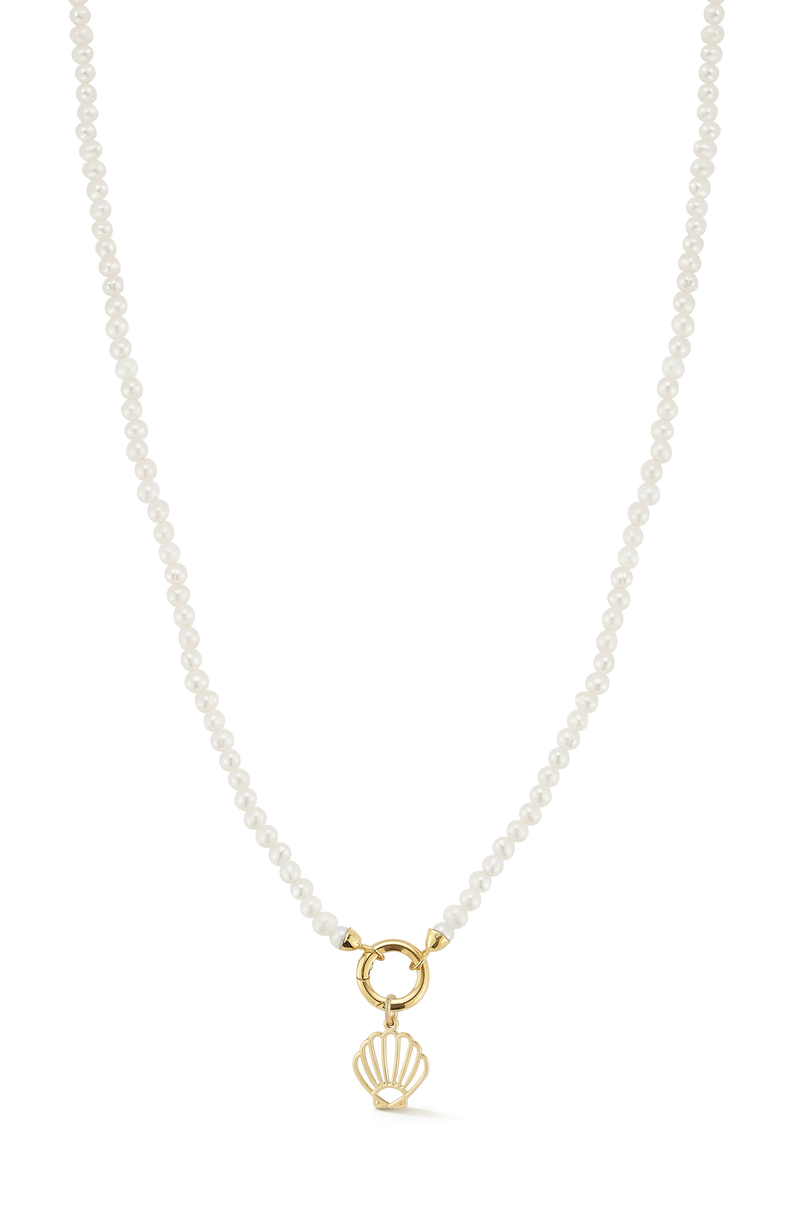 Ember Fine Jewelry Turquoise Beaded Shell Pendant Necklace