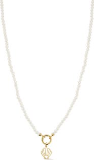 Ember Fine Jewelry Turquoise Beaded Shell Pendant Necklace