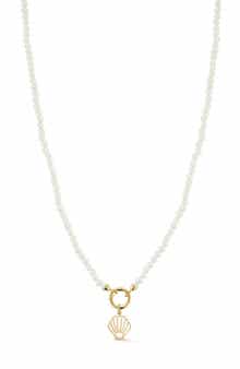 Ember Fine Jewelry Turquoise Beaded Shell Pendant Necklace