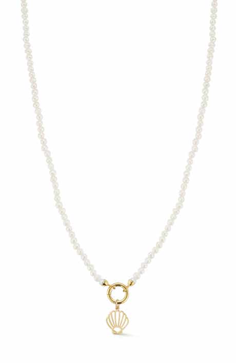 Ember Fine Jewelry Turquoise Beaded Shell Pendant Necklace