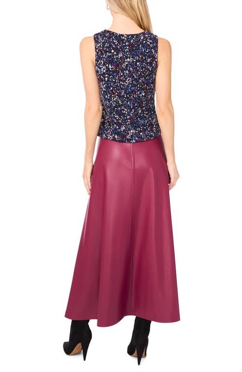 Vince Camuto Confetti Print Center Ruched Tank In Blue