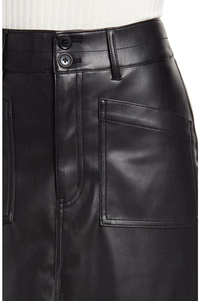 Faux Leather A-Line Mini Skirt, Alternate, color, TRUE BLACK