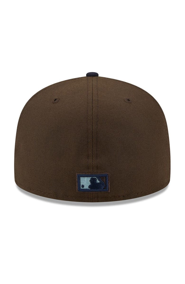 New Era Men's New Era Brown/Navy Los Angeles Angels Cooperstown Collection 40th Season Walnut 9FIFTY Fitted Hat, Alternate, color, 