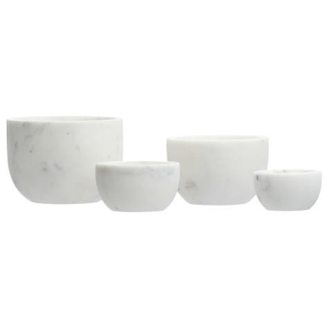 White Marble Bowls, Set of 4