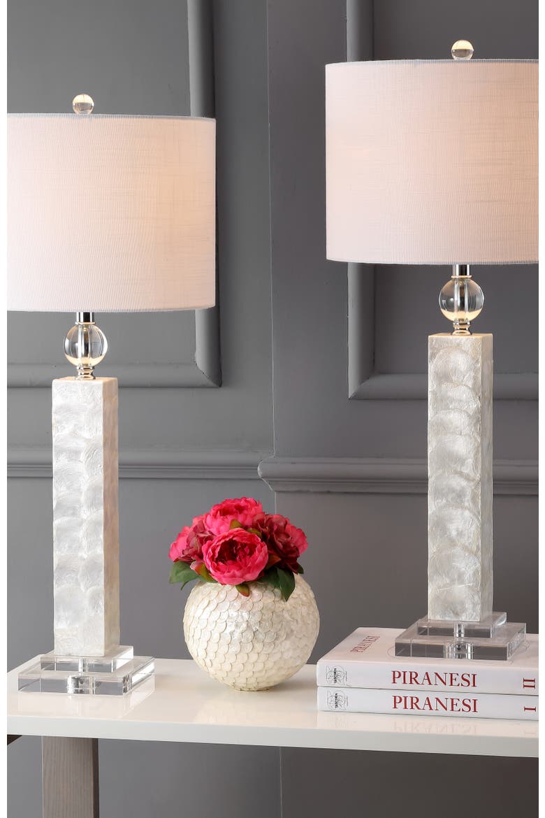 Bailey 32" LED Seashell Table Lamp, White, Alternate, color, White