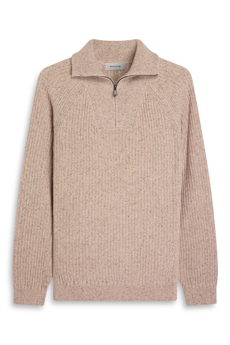 Rib Quarter Zip Sweater, Alternate, color, GINGER