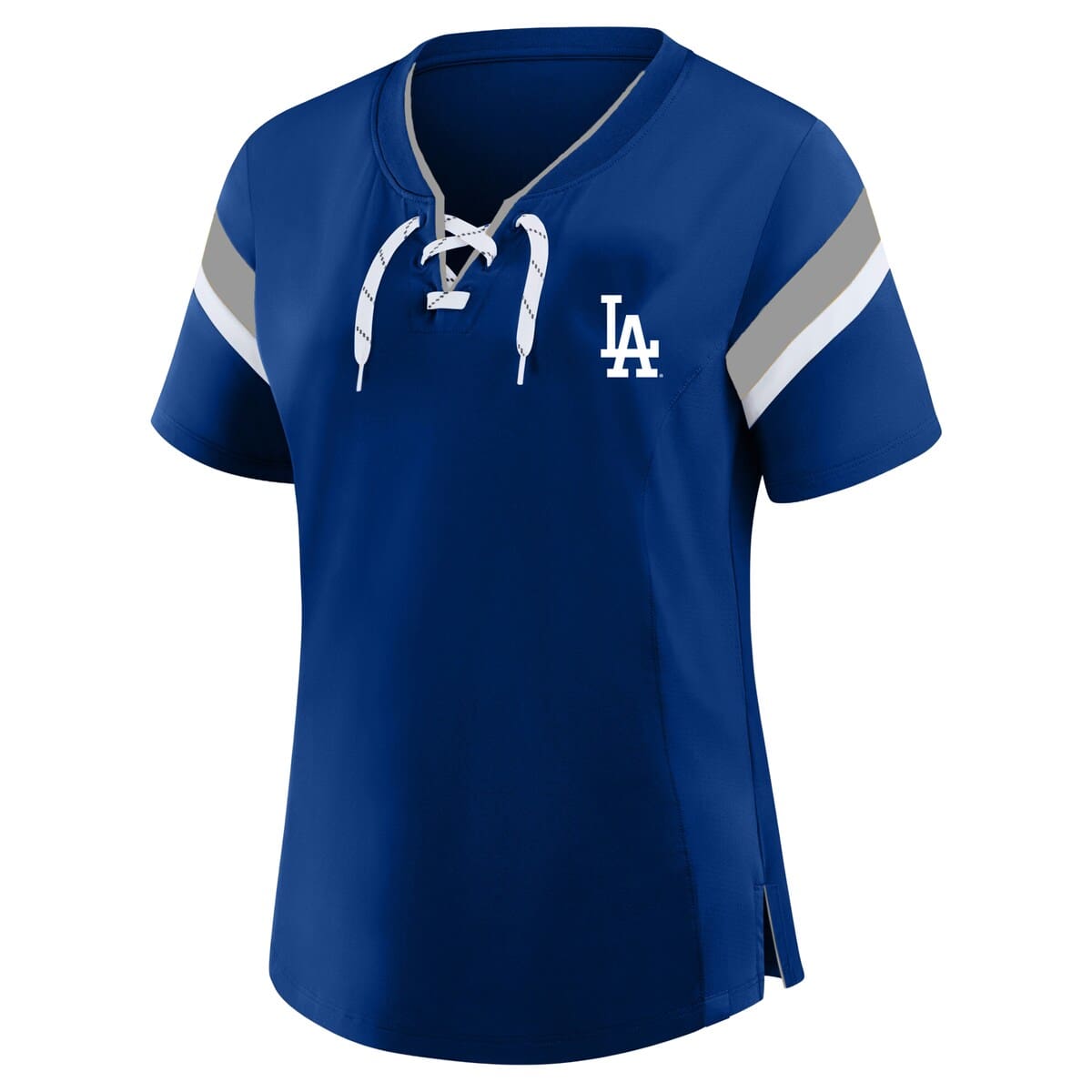 Women's Profile  Gray Los Angeles Dodgers Lace-Up T-Shirt - image 2